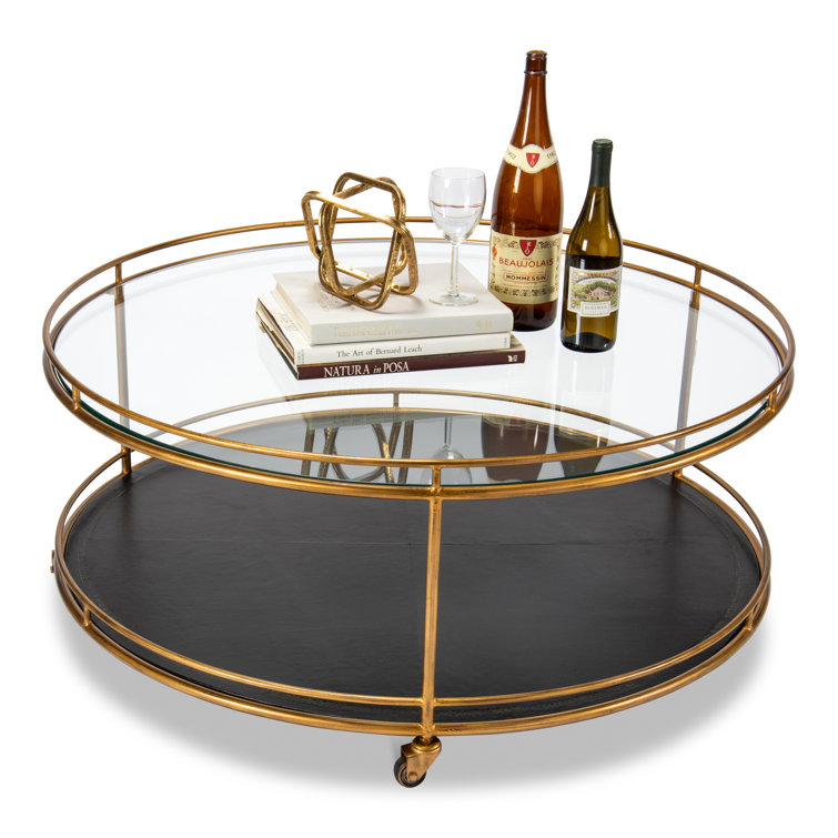 Sarreid Ltd Wheel Coffee Table with Storage Perigold